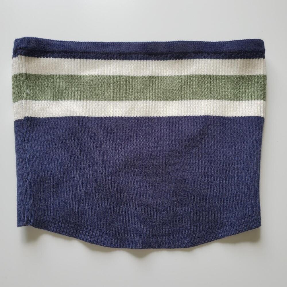 Navy and green striped